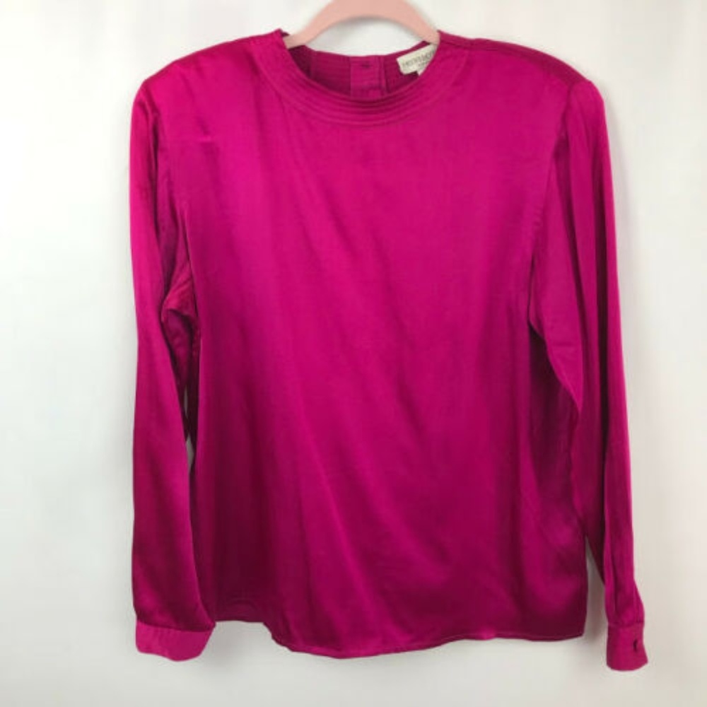 Henri Bendel New York Hot Pink Silk Blouse Size 8